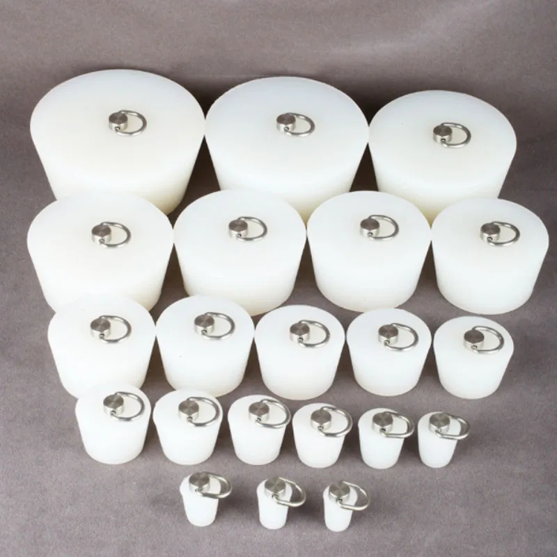 Silicone Drain Stopper Drain Stopper Basin Drain Stopper Bathroom Sink Stopper Bathroom Sink Plug Washbasin Drain Plug Conical Silicone Stopper D Shape Steel Handle Anti Backflow Floor Drain Kitchen Sink Bathroom Water Pool Hole Sealing Plugs