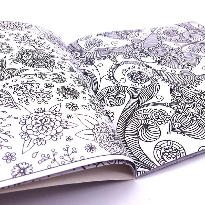 1 Pcs New 24 Pages Mandalas Flower Coloring Book For Children Adult Relieve Stress Kill Time Graffiti Painting Drawing Art Book