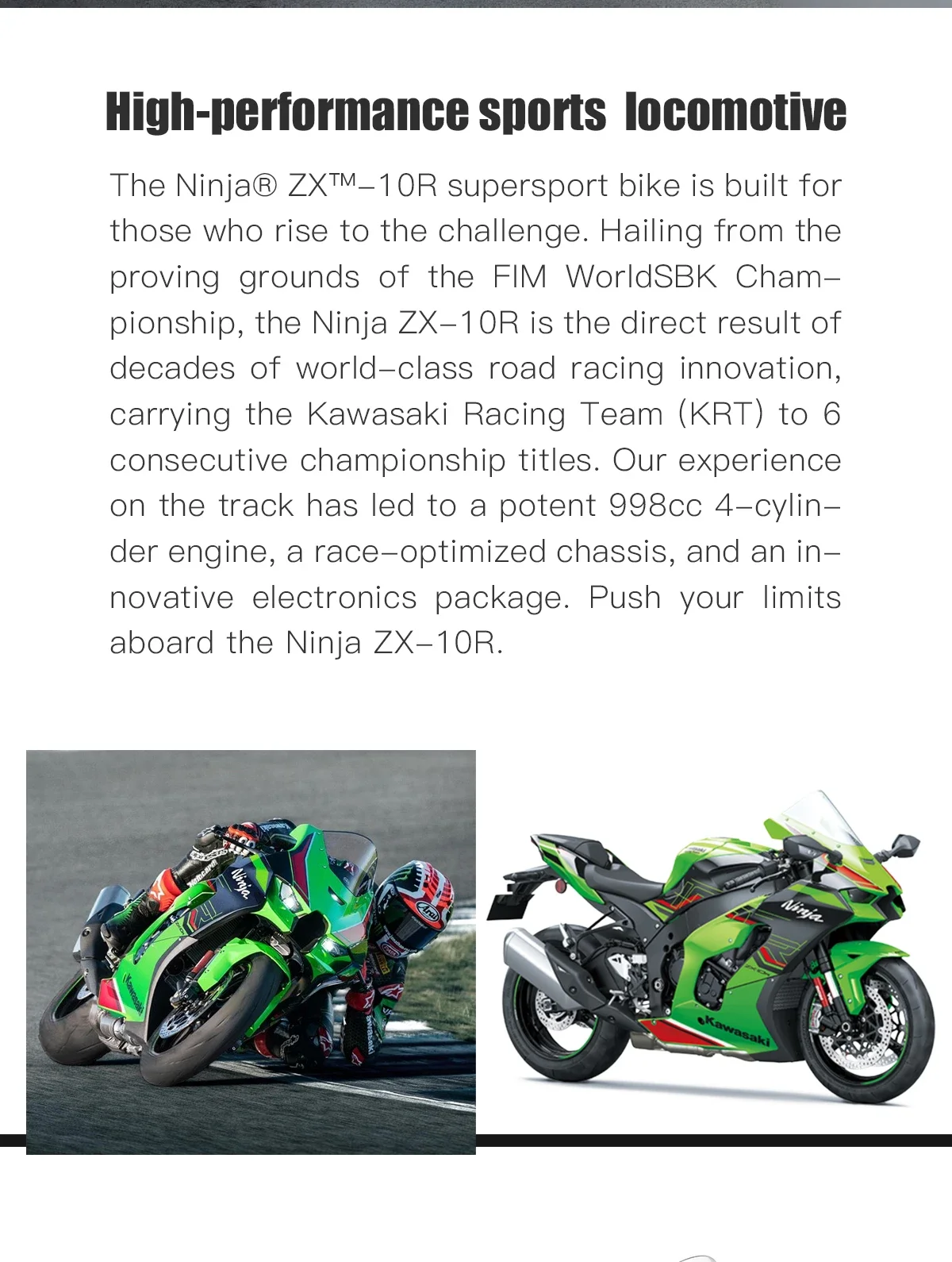 Kawasaki Ninja ZX-10R 1/9スケールモデルキット