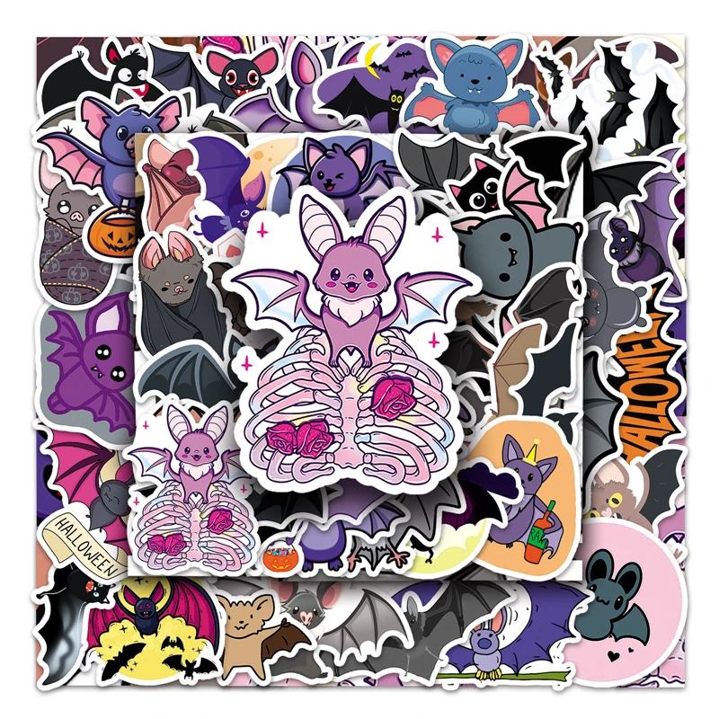 

50pcs Bat Animal Stickers paster Cartoon characters anime movie decals scrapbooking diy phone laptop waterproof decorations
