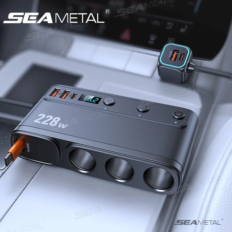Car USB Charger Adapter Fast Charge Cigarette Lighter Splitter