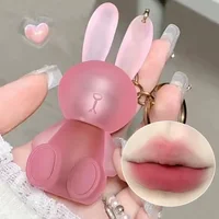 Pink Rabbit Keychain Matte Lip Gloss Lasting Moisturizing Non-Stick Cup Velvet Lip Mud Sexy Red Brown Liquid Lipsticks Cosmetics 1