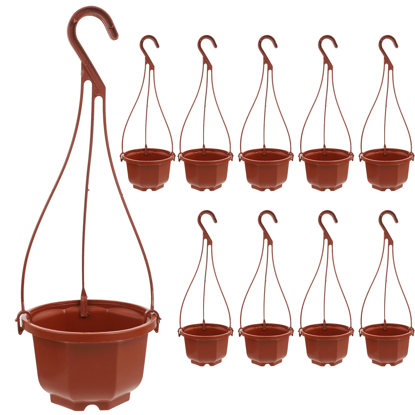 

Homsfou Hanging Planters Plastic Flower Pot Garden Plant Basket Hanging Chain Hooks Indoor Outdoor Garden Plants