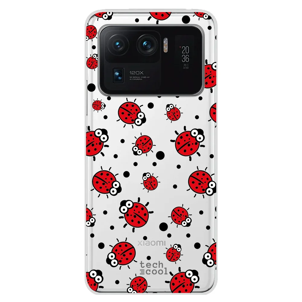 FunnyTech®Silicone Case for Xiaomi Mi 11 Ultra l ladybugs transparent | Мобильные телефоны и аксессуары