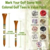 Natrual Wooden Golf Tees 100 Pack Biodegradable Bamboo Golf Tees,More Sturdy and Stable Premium Bamboo Golf Tees 2