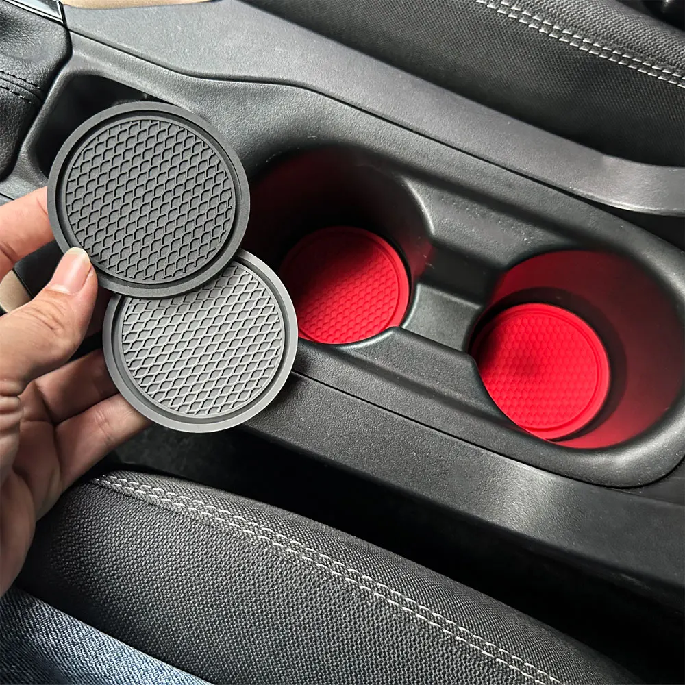 Car Auto Cup Holder Insert 2pcs Anti Slip Coasters Pads Interior Accessories For Most Cups