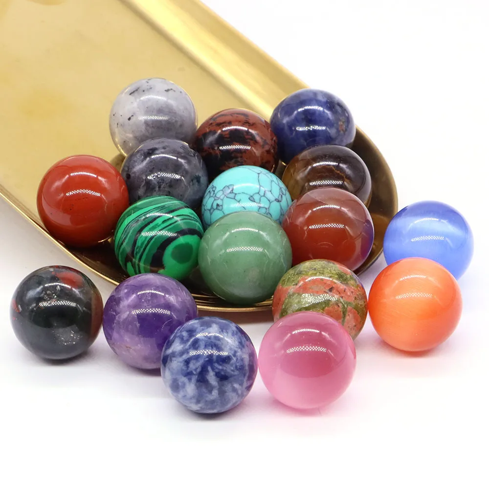 

20mm Non-Porous Beads Natural Healing Crystal Stone Sphere Mini Gem Ball For DIY Bracelet Necklace Jewelry Accessories Wholesale