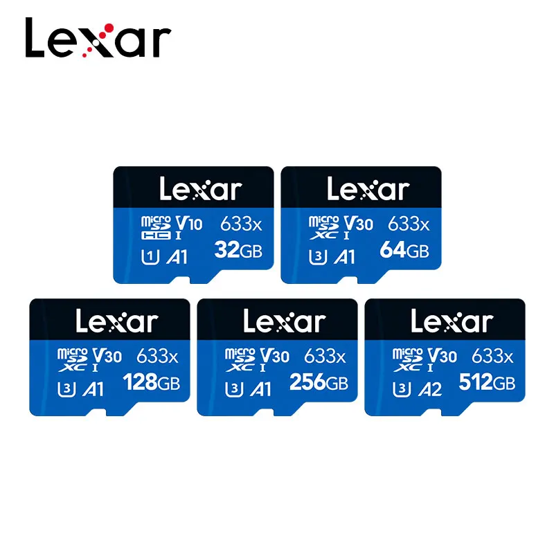 Lexar Micro Sd Card 32Gb 64Gb 128Gb 256Gb 512Gb Scheda Tf Originale 633X Scheda Di Memoria Flash Class10 Max 95 Mb/S Ad Alta Velocità Per Tablet