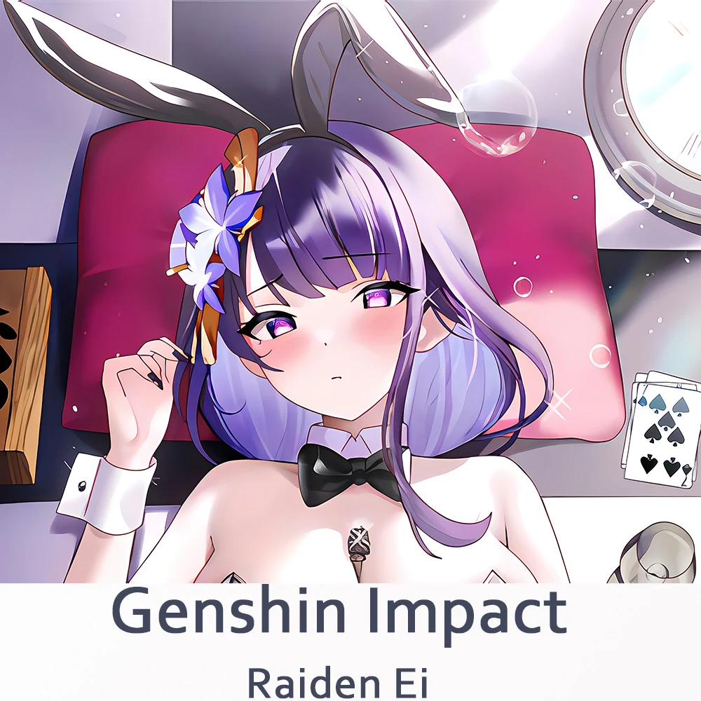 Anime Genshin Impact Raiden Ei Raiden Shogun Cosplay Dakimakura Hugging Body Pillow Case Otaku