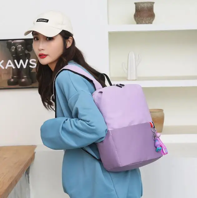 

Student backpack large capacity portable laptop bag color matching casual simple backpack