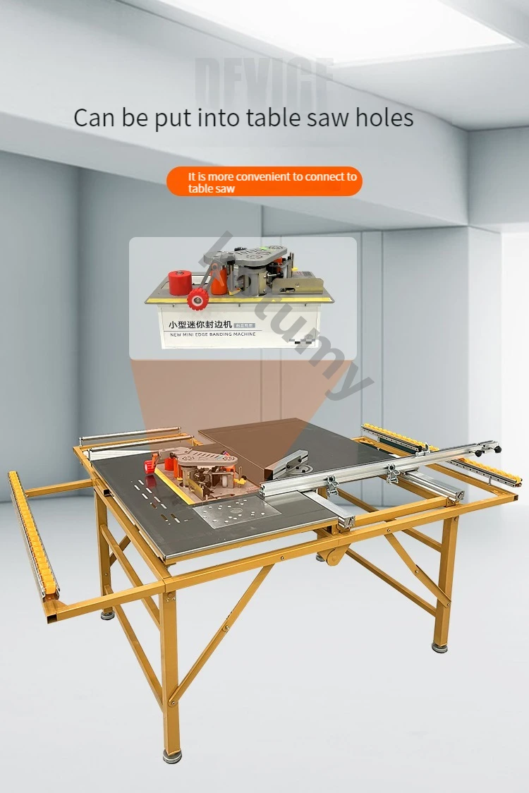 Portable Edge Banding Machine Desktop Wood PVC Two-sided Gluing Edge Bander Home Improvement Woodworking Tool for Wood PVC