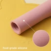 1PC Silicone Baby Placemat Waterproof Food Grade Table Mat Heat Insulation Baby Tableware Cute Cartoon Bear Shape Baby Stuff 2