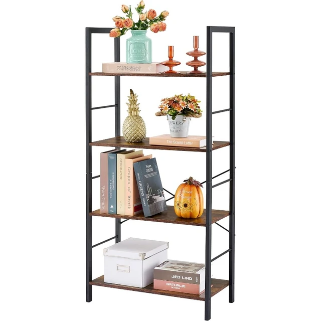 Hoctieon 4 Tier Bookshelf Tall Bookcase Shelf Storage Organizer