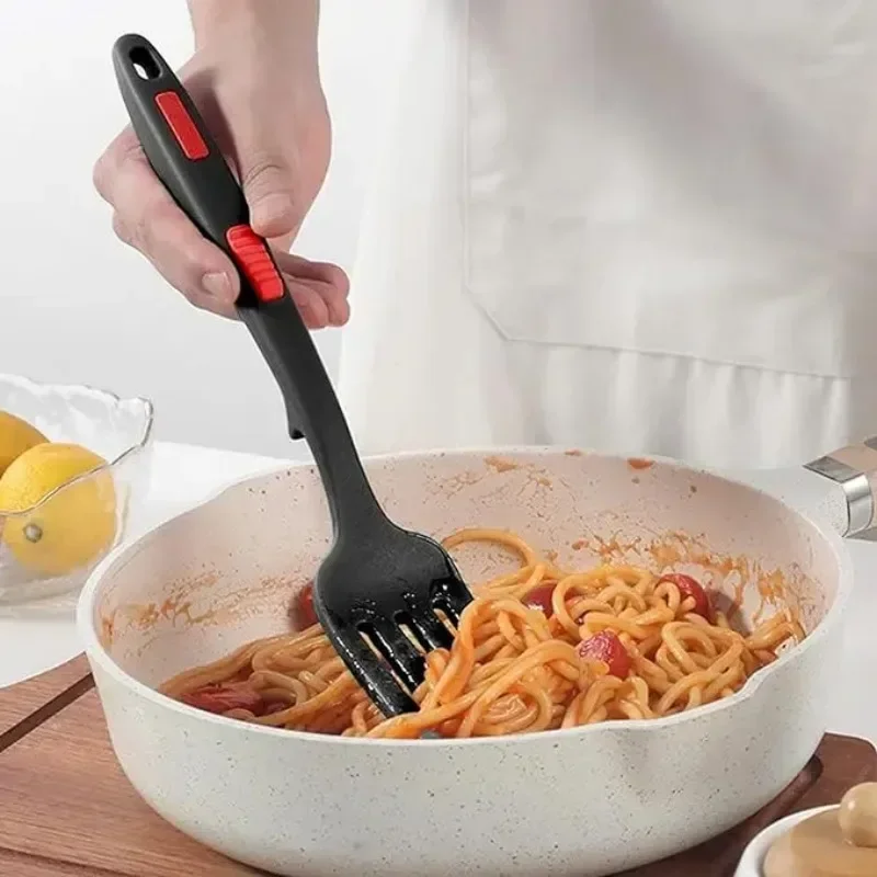 Silicone Flexible Cooking Utensils Multi-function Spaghetti Server Fork Salad Forks Whisking Serving Kitchen Accessories
