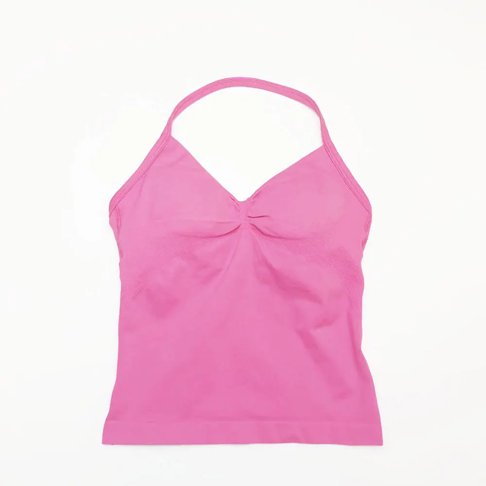 NCLAGEN Women's Strappy Yoga Vest - Impact Longline Sports Top with Stylish Back Design