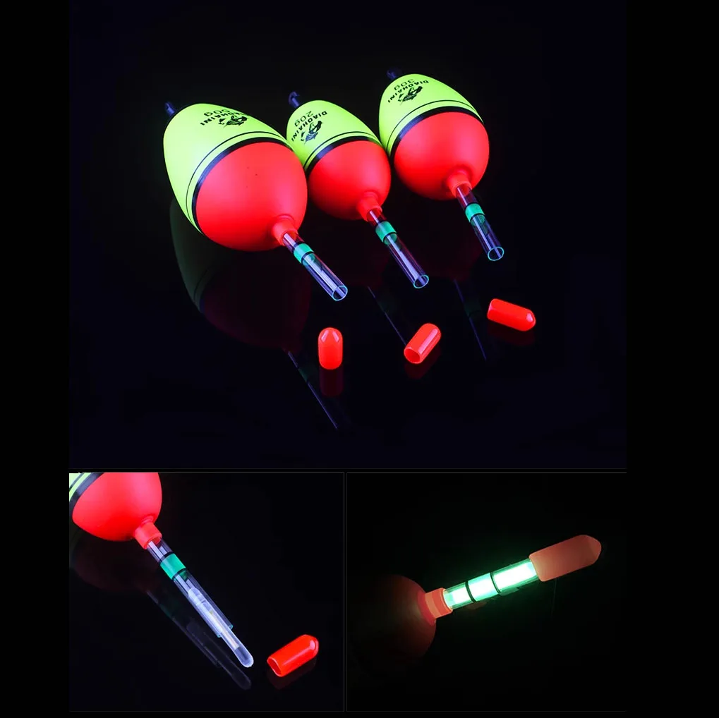 2Pcs EVA Luminous Fishing Float Night Light Stick Foam Plastic