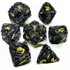 Metal DnD Dice Set - Hollow Skull Black Zinc Alloy 7pc Polyhedral Dice for Dungeons and Dragons RPG Games 1