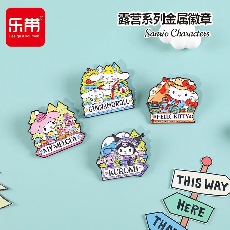 Sanrio Hello Kitty Cinnamoroll Anime Kawaii Metal Paint Badge Cute Cartoon Kuromi My Melody Pin Brooch Decoration Gifts for Kids