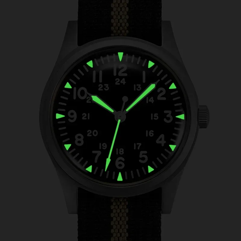 RDUNAE RA03 Military Quartz Watch For Men Vintage G10 Miyota 2035 Movement Watches K1 Mineral Glass Stainless Steel Wristwatch