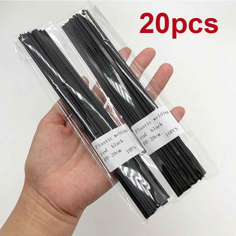 20PCS Plastic Welding Rods PP Bumper Repair Welding Supplies Black/White Welding Sticks 20cm*8mm for Hot Air Gun Welder Kit 220v 1000w plastic welder hot air gun heat gun rod welding equipment vinyl floor overlap hot blast torch and accessories