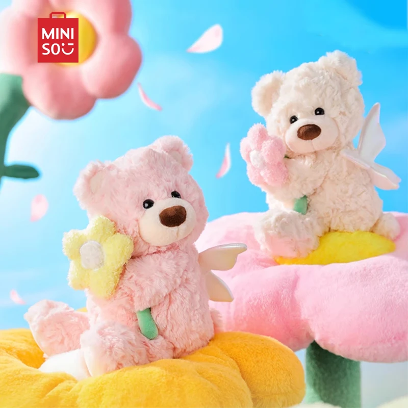 

Miniso Kawaii Gifford медведь серия цветок Фея Медведь сидя осанка мультфильм девочка сердце плюшевая кукла Дети подарок на день рождения