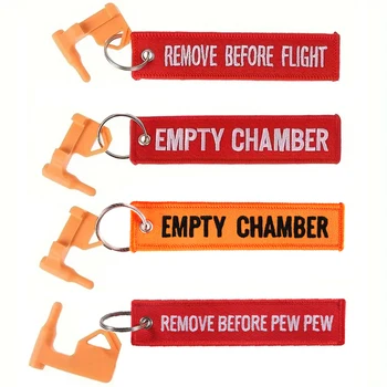 2 Pack Chamber Safety Flag for Rifle Handgun Shotgun with Bright RedKey Chain Tags 1