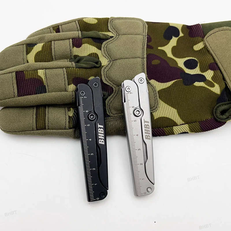 BHBT Folding Scissors Portable Home Outdoor EDC Tools Large Cutter With Back Clip Scale 2