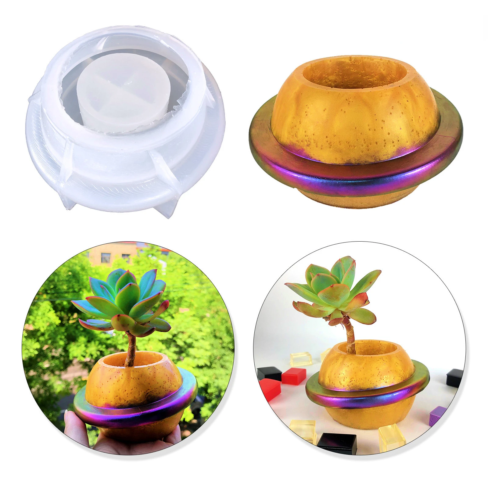 

Star Flower Pot Mold DIY Flower Arrangement Cement Plaster 3D Three-dimensional Shell Hydroponic Flower Pot Silicone Mold