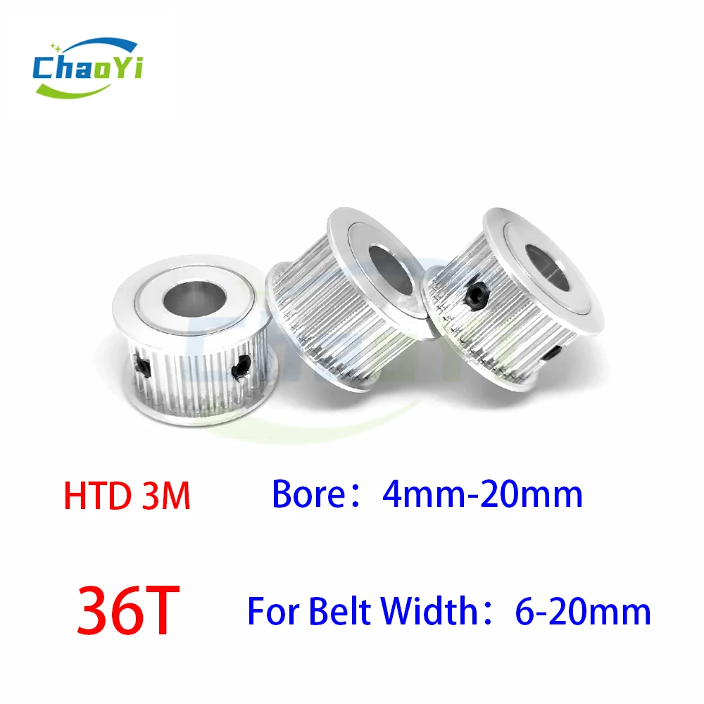 HTD 3M 36 Teeth Timing Pulley Bore 4/5/6/6.35/7/8/10/11/12/12.7/14/15/16/18/20mm For Belt Width 6-20mm 3M Synchronous Wheel Gear