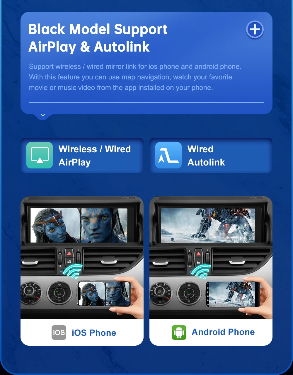 Road Top Wireless Android Auto For BMW Z4 E89 CIC EVO 2009-2018 Carplay Interface Mirror Link Airplay Car Play