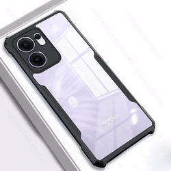 Clear Crystal Acrylic Back Cover - Armor Shockproof Coque for OPPO Reno13 FS 5G (Black - 01)