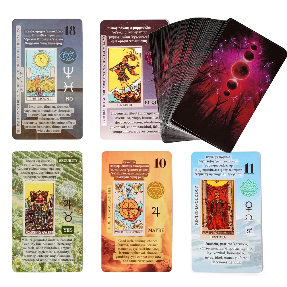 SpanishTarotCardDeckForBeginnersWithMeaningsKeywordsReversed