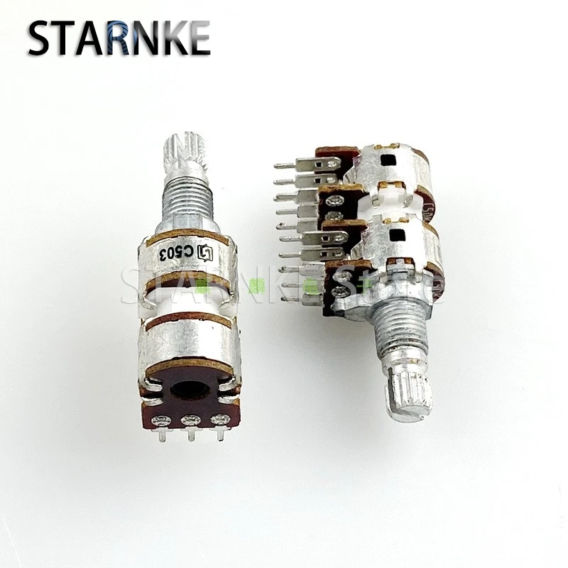 2PCS 12 Type 4 Link C50K C503 Power Amplifier Audio 4 Channel Volume Adjustment Potentiometer 12-Pin Flower Shaft 15mm