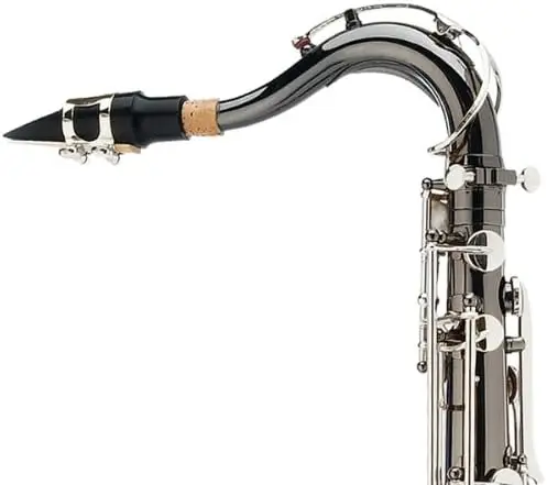 by Cecilio Tenor Saxophone, L+92D B Flat, Case, Tuner, Mouthpiece, Black with Nickel Keys