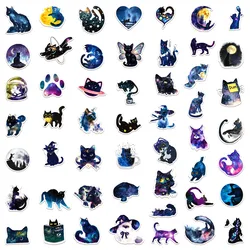 Cartoon Starry Sky Cat Graffiti Stickers - 50PCS Waterproof Cute Cat Design (50PCS)