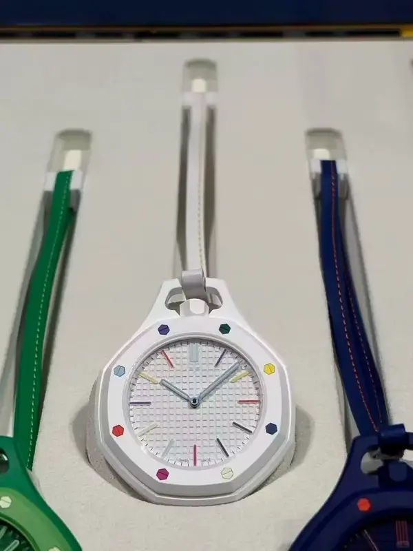 New Pocket Watch Pendant Men's and Women's Colored Candy Octagonal Quartz Movement Leather Lanyard Casual Fashion Style Gift - Image 7