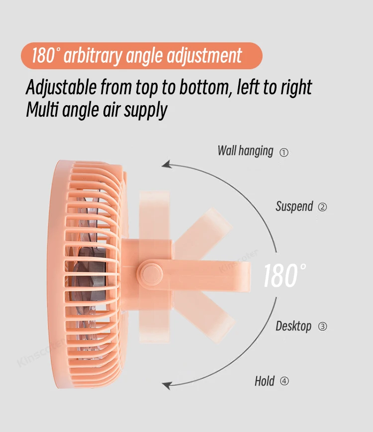 Description Picture 6 of itemMini USB Electric Fan Home Office Desktop Fan Wireless Summer Cooling Fans Portable Outdoor Camping Tent 3 Speed Circulator