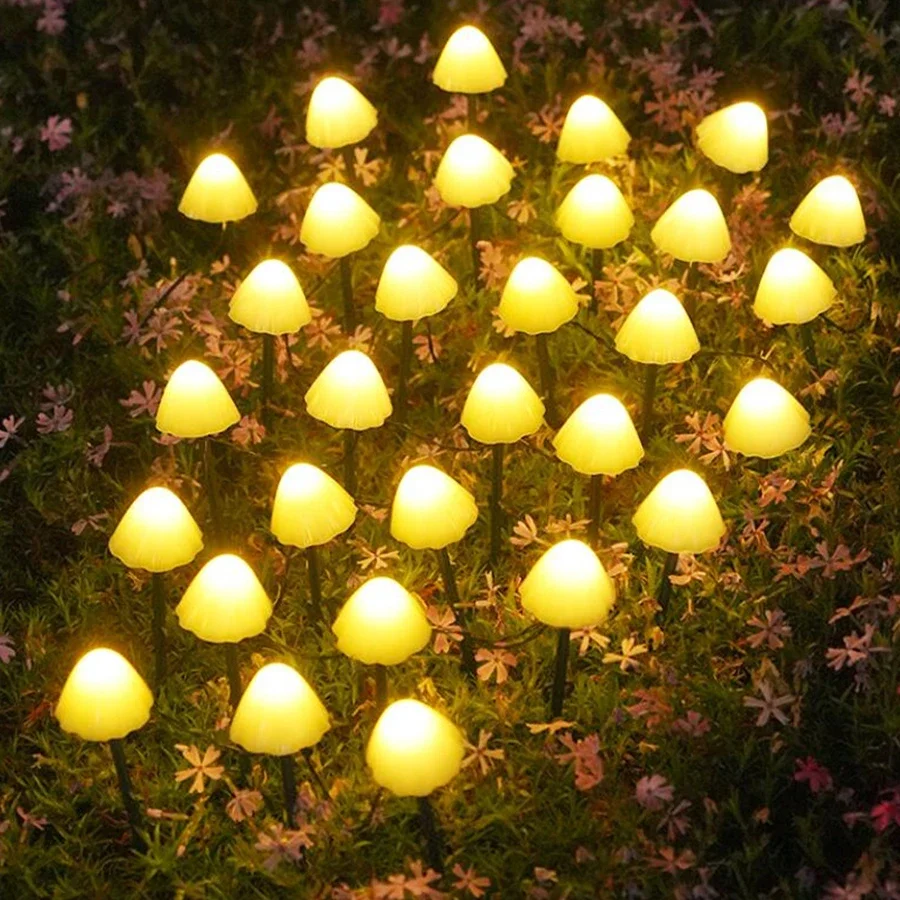 20/30/50 LED Solar Mushroom Light Outdoor Solar Garden Pathway Light Mushroom Lawn Lamp For Garden Patio Landscape Decor