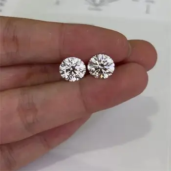 Ruihe Round Shape A Pair of 3.39ct F VS1 Lab Grown Diamond IGI Certificate CVD Loose Diamonds for Earrings Ring Jewelry Making