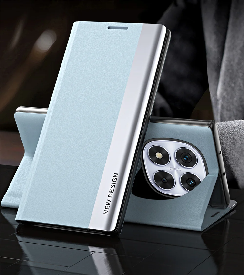 Stylish Shockproof Leather Flip Phone Case with Plating Finish