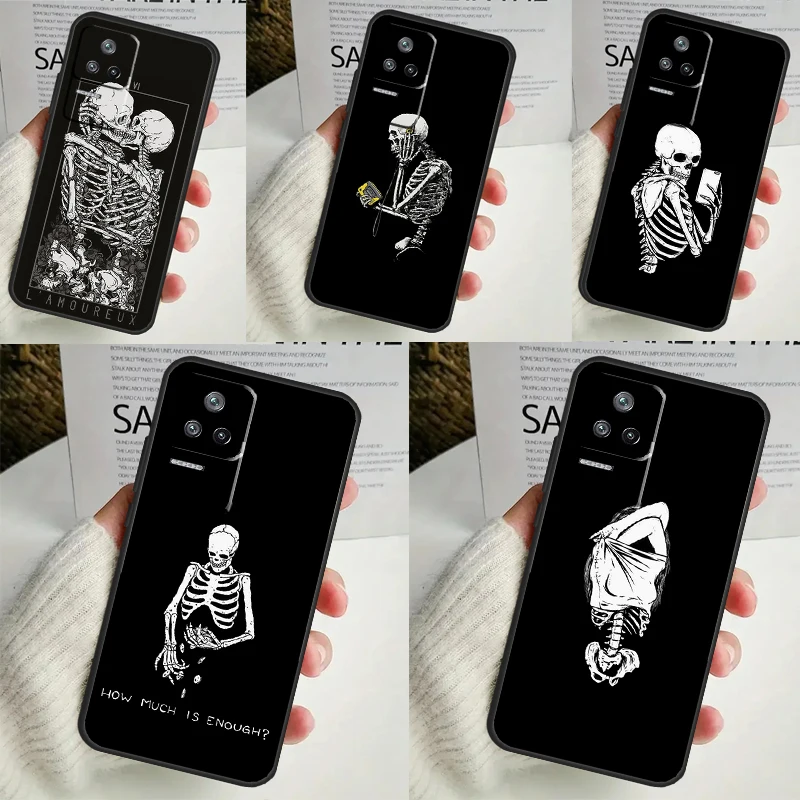 

Чехол со скелетом для POCO X6 Pro X3 X5 F3 F5 M5s M6 Pro Xiaomi 14 Ultra 11T 12T 13T Pro 12 13 Lite