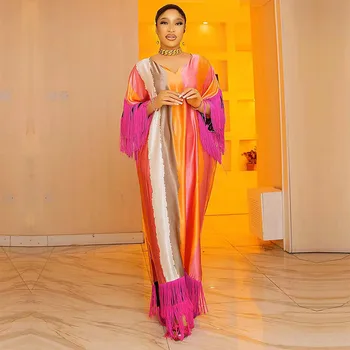 Tolu African Silk Dashiki Long Maxi Dress