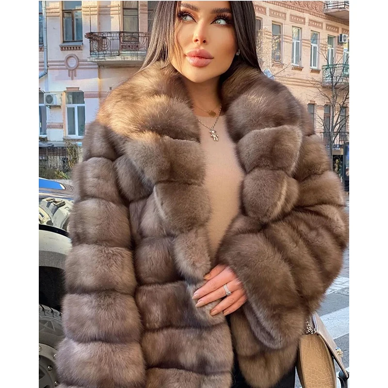 Brown mink fur handbag made of 100% real fur pelts