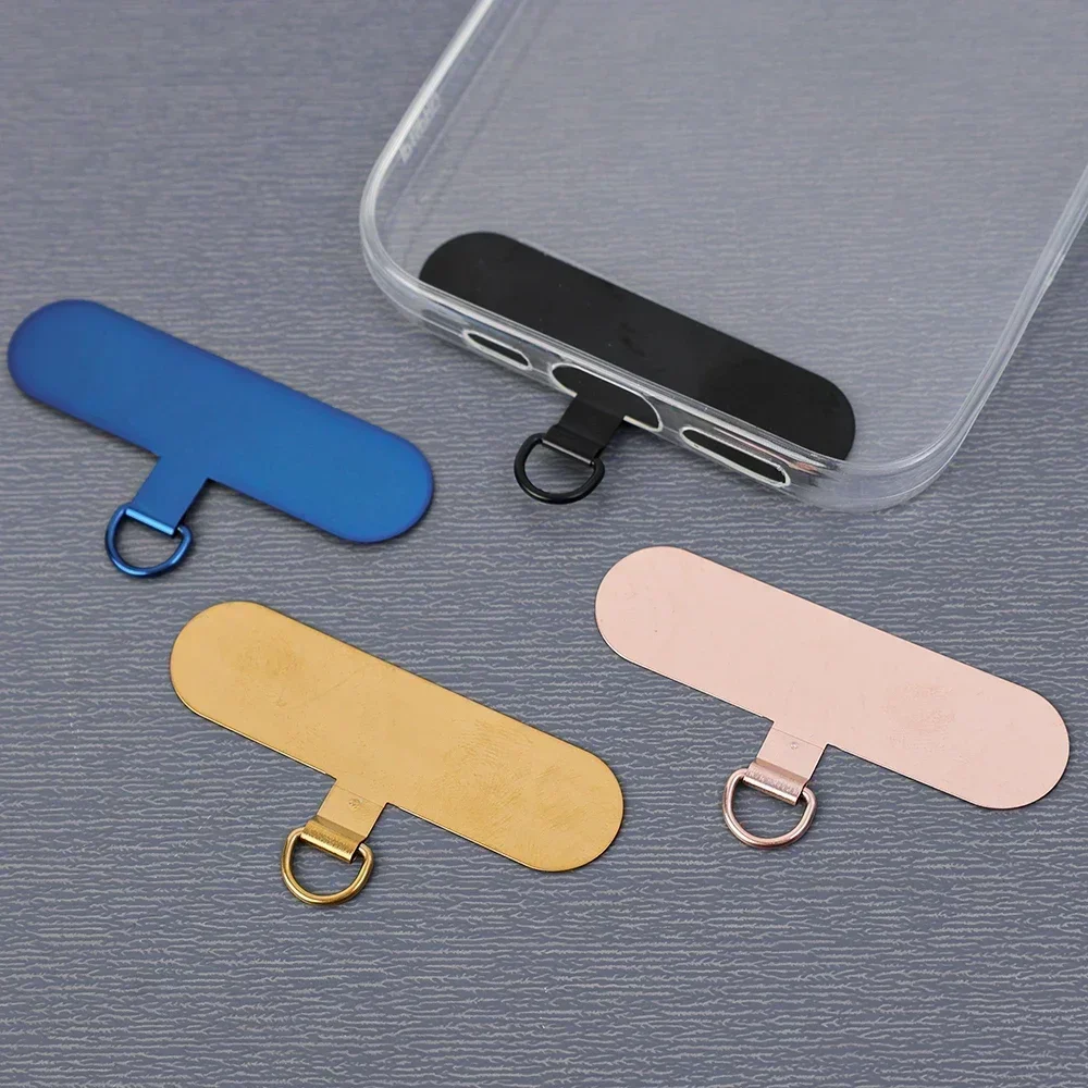 Phone Lanyard 3PCS Stainless Steel Patch Gasket Ultra-thin Metal Hanging Cord Tether Tabs Replacement Safety Connect Piece