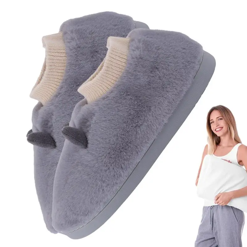 

Женские домашние тапочки Fuzzy, Нескользящие зимние домашние теплые тапочки, симпатичные и удобные домашние и уличные тапочки, мягкие плюшевые тапочки для