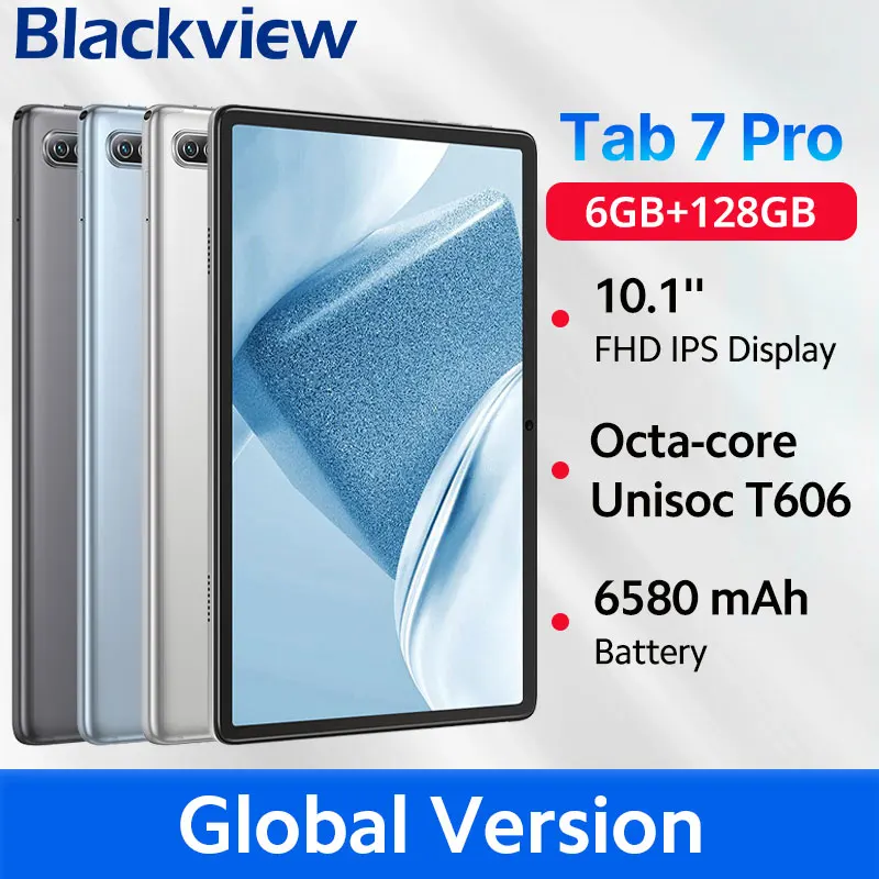 Blackview Tab 7 pro Tablet 10.1'' FHD Display GPS 6GB 128GB 4G 13MP Camera 6580mAh  Unisoc T606 Android 12 Tablets Pad PC
