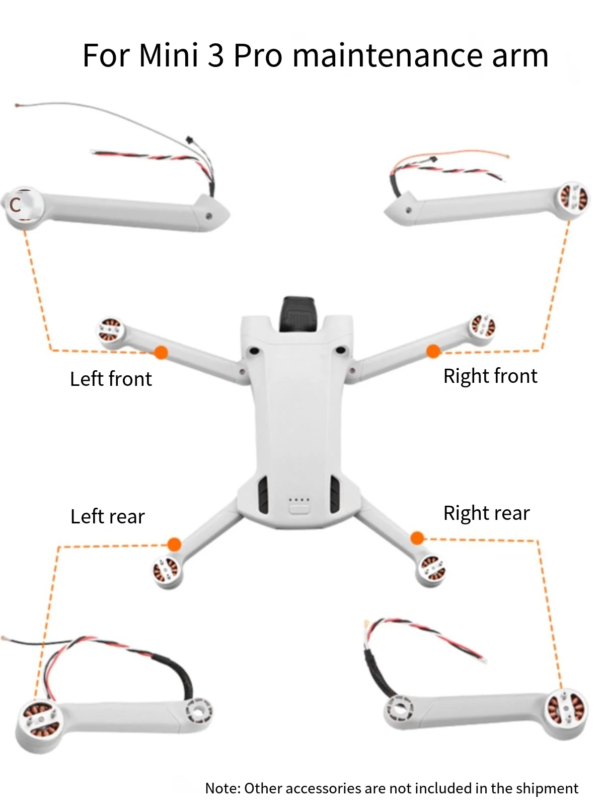

For DJI Mavic mini3 pro power arm motor vorderen und hinteren linken und rechten Arme original Reparaturteile