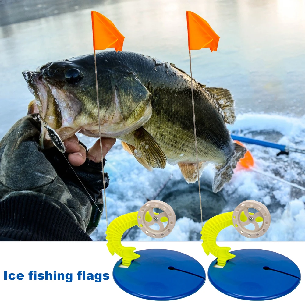 2Pcs Ice Fishing Tip Up Flag Fishing Tackle Winter Fishing Rod Flag Winter Ice  Fishing Kit for Outdoor Winter River Ice Fishing - AliExpress