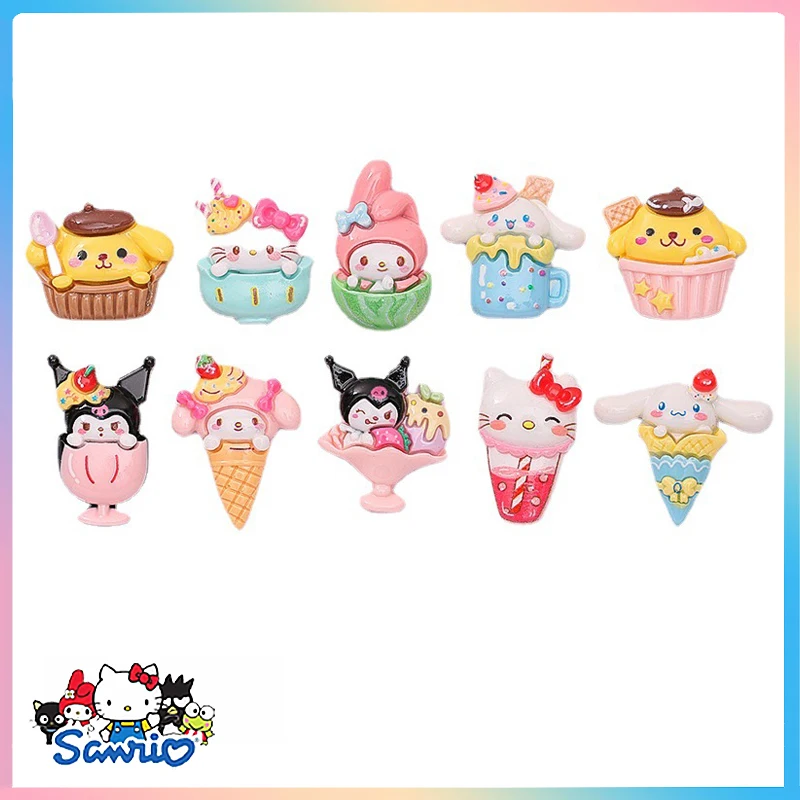

10 шт. кавайные Sanrioed Cinnamoroll аксессуары мини Мелодия Hellokitty pompurin Kuromi ручной зажим Diy аксессуары для аниме игрушки