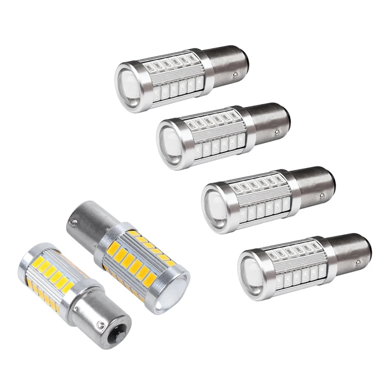 

6 шт., Автомобильные светодиодные лампы 1157 P21/5W Bay15d, 33 Smd 5630 5730